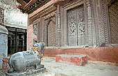 Varanasi, Lalita Ghat, Nepali Temple  - Nandi the doorkeeper of Siva temples 